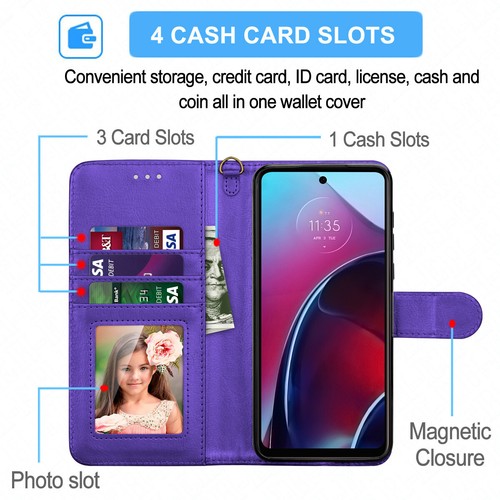 For Motorola Moto G Stylus/Power/ G 5G 2023 Leather Wallet Case Screen Protector - Picture 15 of 37