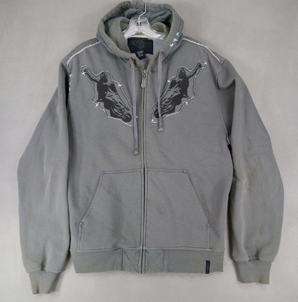 Vintage Caffeine Original NYC Full Zip Hoodie Sz L Rave Y2K 2000s