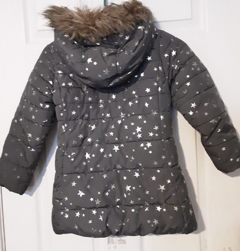 The Children's Place Girls Gray Long Sleeve Hooded Puffer Jacket 5/ - Picture 7 of 8