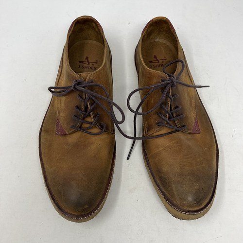 J. Shoes Mens Academy Burnished Distressed Leather Lace Up Derby Casual Shoes 8 - Picture 7 of 7