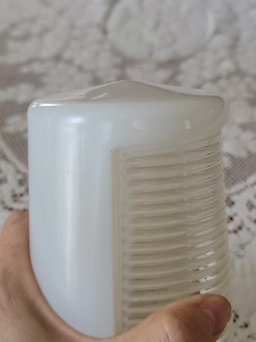 Vintage Art Deco Style Wall Light Globe Shade White Clear Ribbed - Picture 6 of 12