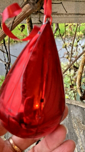 Vintage Santa on Reindeer Brush Tree in Shadow Box Cut Out Ornament Plastic MCM - Picture 5 of 9