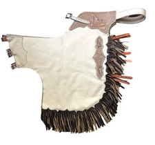 Western Genuine Leather Chinks Horse Riding Ranchers Cowboy Riding Gear Chaps