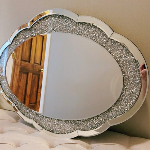 Various Unique Glass Framed, Crystal Border Wall Mirrors Entryway Home Decor - Picture 108 of 124