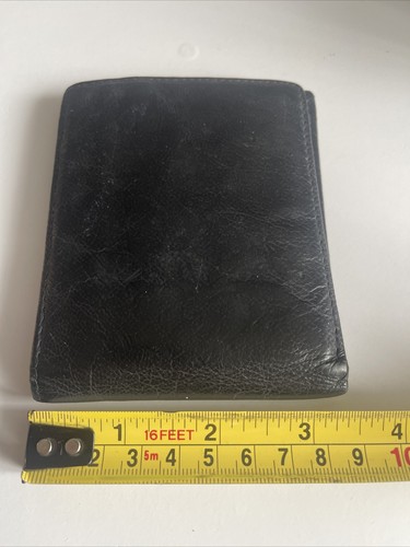 Portafoglio in pelle nero porta carte bifold - Foto 4 di 11
