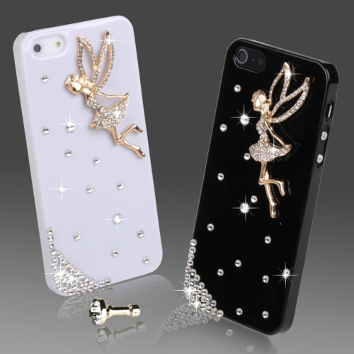 BLING DESIGNER DELUX DIAMANTE STYLISH TINKERBELL ANGEL CASE COVER IPHONE 6+ PLUS - Bild 3 von 3