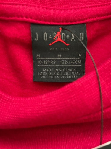 Air Jordan Sweatshirt Big Boys Medium Jumpman Crew Fleece Red Grey Colorblock - Picture 4 of 5