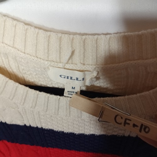 Suéter Gilli Para Mujer M Marfil Pullover Tejido con Cable Manga Larga Top Rayas - Imagen 3 de 5