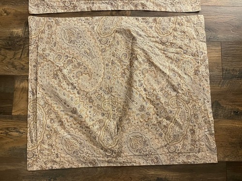Pair Ralph Lauren Paisley Gray Brown Pillow Shams - Picture 5 of 8