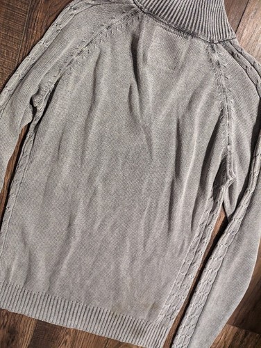 BKE 1/4 Zip Pullover Sweater Standard Fit Long Sleeve Distressed Gray Black Med - Picture 19 of 19