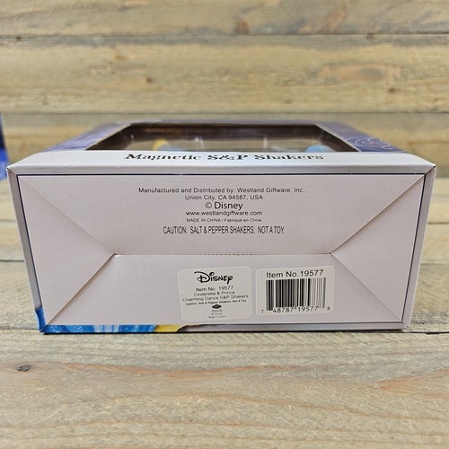 Disney Cinderella & Prince Charming Ceramic Salt & Pepper Magnetic Shakers  NIB - Picture 12 of 12