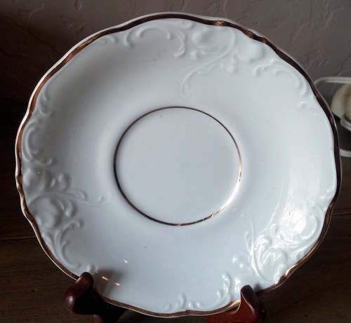 Platillo de porcelana blanca elegante vintage 22K Gold Ornate Poland Wawel Casa Oro 6" - Imagen 1 de 11
