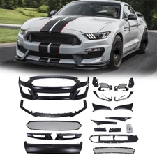 For 15-17 Ford Mustang GT500 Style Full Conversion Front Bumper Cover Grille