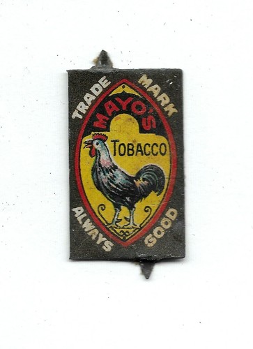 Etiqueta de tabaco de hojalata vintage lista de Mayo marca comercial siempre buen rectángulo - Imagen 1 de 2