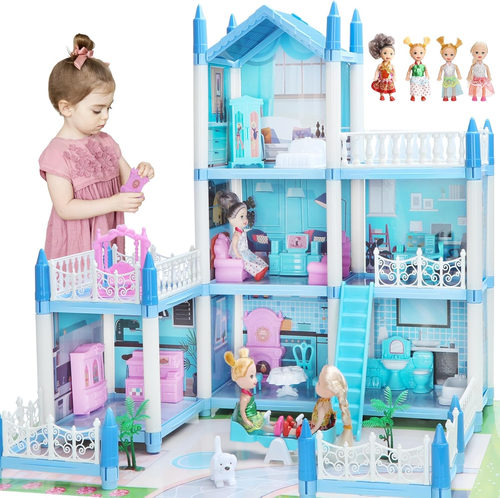 Casa Delle Bambole per Bambine Di 3 4 5 6 7 8 Anni - Casa Delle Bambole a 3 Pian - Foto 12 di 12