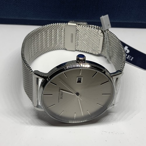 Burei S-15033M Men's Silver Analog Dial Automatic & 24 Jewels Wrist Watch FRY38 - Picture 6 of 12