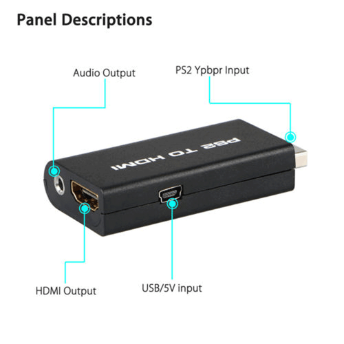 PS2 to HDMI Video Converter Adapter with 3.5mm Audio Output for HDTV Monitor US - Picture 9 of 10