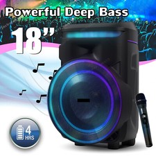 18'' Big Subwoofer Portable Wireless Party Speaker Powerful Deep Bass Stereo New