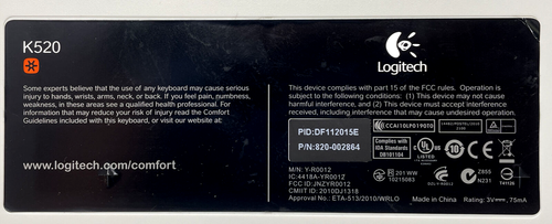 Logitech MK520 Advanced Wireless Keyboard & Mouse Combo K520 M310 Set - Picture 4 of 7