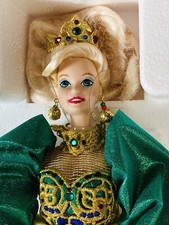 Mattel - Vintage 1995 Porcelain Holiday Jewel Barbie Doll 14311 W/Original Box
