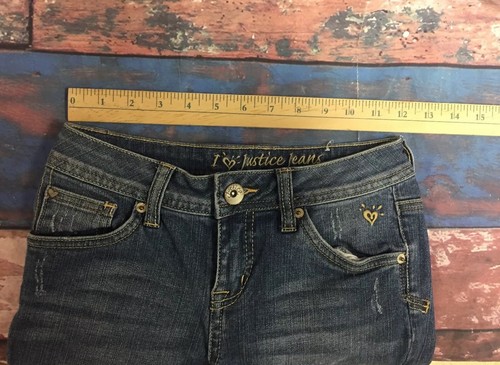 Justice Girls 10R Light Blue Denim Capris Simply Low - Picture 6 of 7