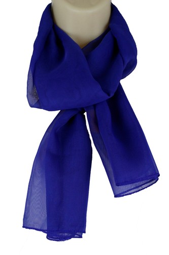 Women Fashion Blue Sheer Soft Fabric Scarf Long Tie Sash Wrap Around Elegant Fun - Picture 4 of 12