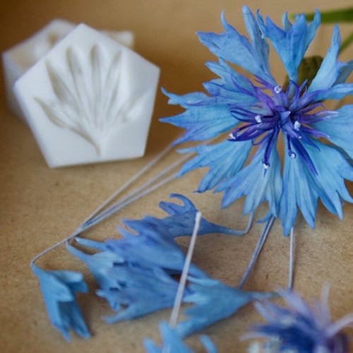 6pcs Cornflower Flower Fondant Mould Petal Silicone Mould Cutter Set - Picture 2 of 7