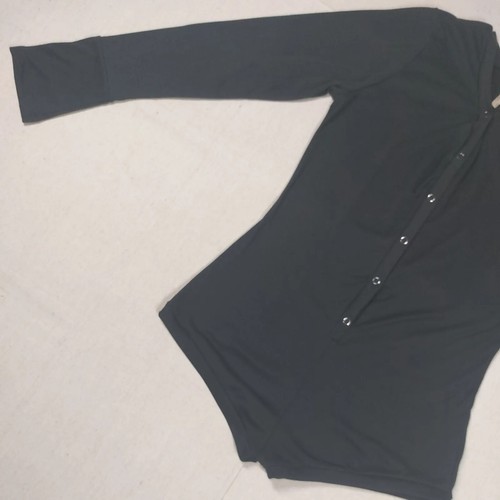 Roma Confidential Romper Womens Size 1X/2X Black Snap Button Cheeky Cut Stretch - Picture 15 of 21
