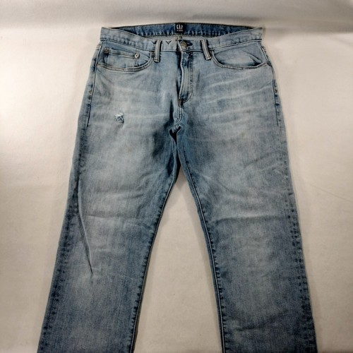 Gap Slim Fit Straight Leg Blue Denim Jeans Mens Size Actual 34x30 - Picture 3 of 7