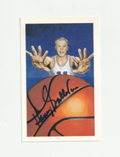 Harry Gallatin Autographed Post Card Ron Lewis Basketball HOF H511