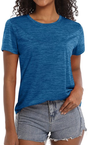 Women's Workout Shirts Short Sleeve Lightweight Tops Yoga Sport Quick Dry Shirts - Picture 78 of 98