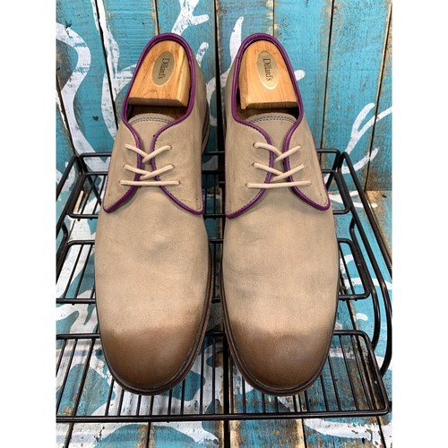 Johnston Murphy 1850 Men’s 9M 20-1758 Tan/Purple Nubuck Dress Shoes Vibram - Picture 2 of 9