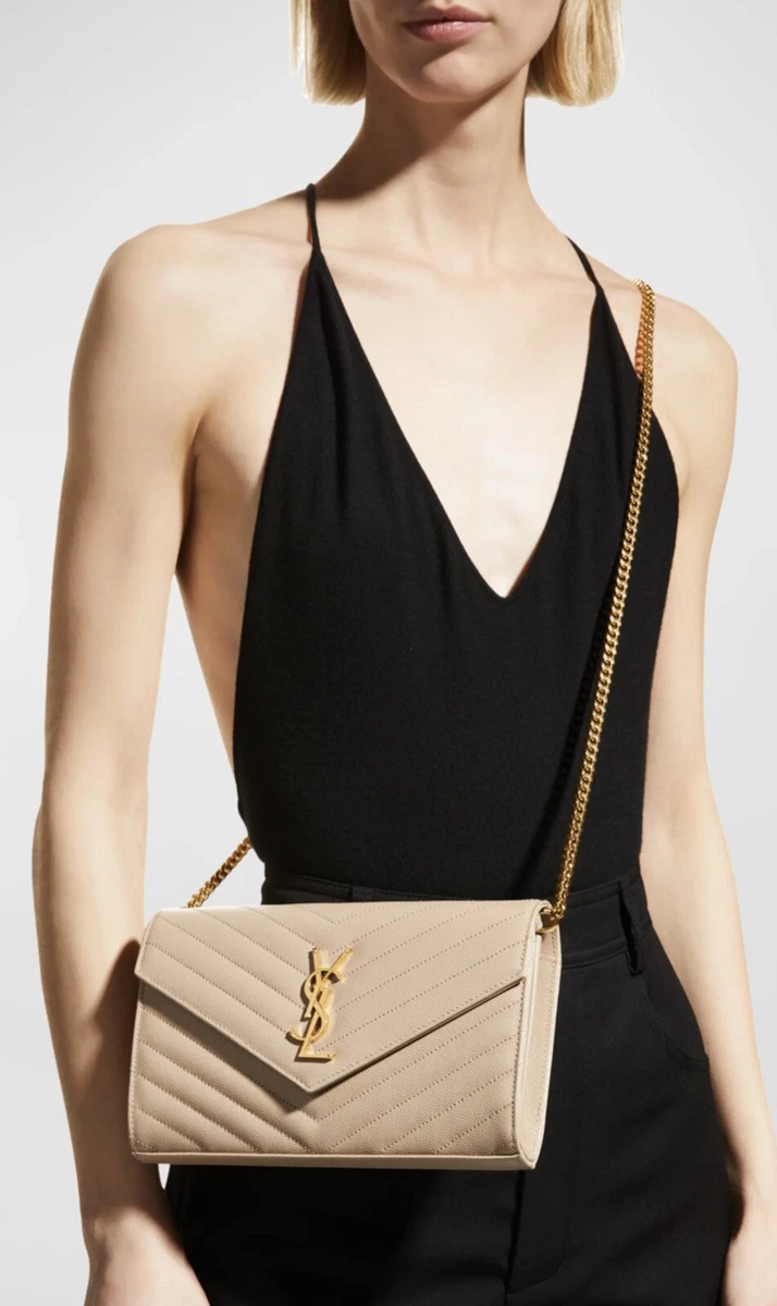 Saint Laurent Saint Laurent Le Monogramme shoulder bag in beige