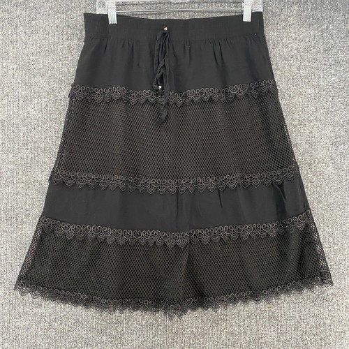 Lapis Rock Damen L schwarz Stufen Häkel Boho Prärie Cottagecore Fee Grunge