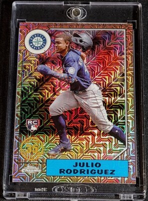 topps JULIO RODRIGUEZ RC AUTO 25シリ PSA8 SSP RC /25 JULIO RODRIGUEZ 1987 TOPPS ⚡ORANGE REFRACTOR ROOKIE