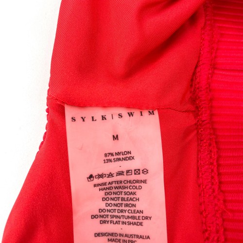 Sylk Swim Scoop Neck Ribbed Bikini Bralette Top Swimwear Pullover Red Size M New - Picture 5 of 6