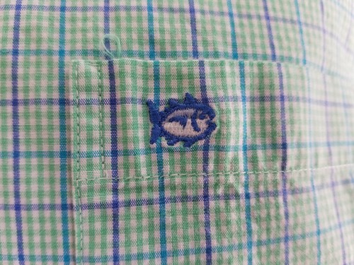 Southern Tide Herren Langarm grün blau kariert Knopfleiste Freizeit Baumwolle Hemd S - Bild 5 von 6