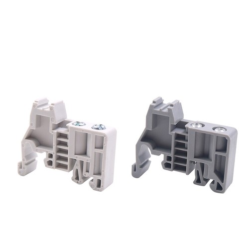 DIN Rail Terminal Block End Brackets Rail Mounting Bracket Metal Fixtures Silver - Picture 6 of 14