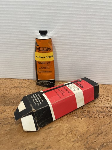 Vintage Zauders Superior Clown  Make Up Clown White 4.5 Oz Boxed & Order Form