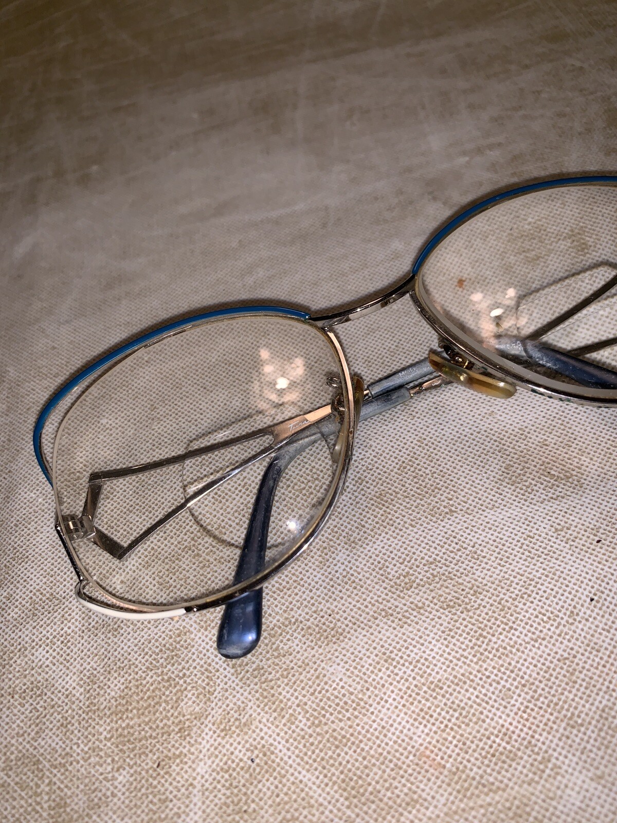 Large Vintage Eyeglass Frames Prescription Wire Blue/… Gem