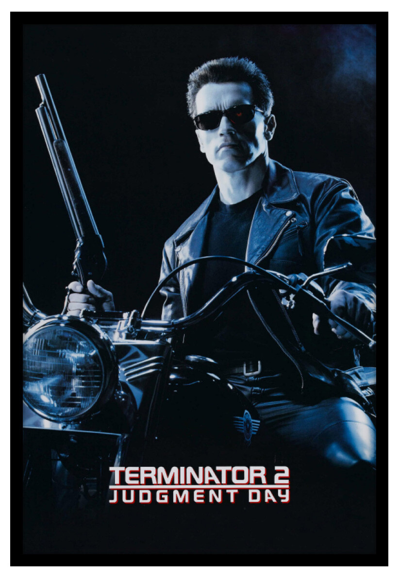 TERMINATOR 2 ARNOLD SCHWARZENEGGER FRAMED MOVIE POSTER PRINT