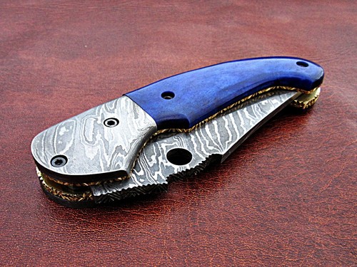 CUSTOM HAND MADE DAMASTSTAHL KLAPPMESSER 29. - Bild 8 von 9