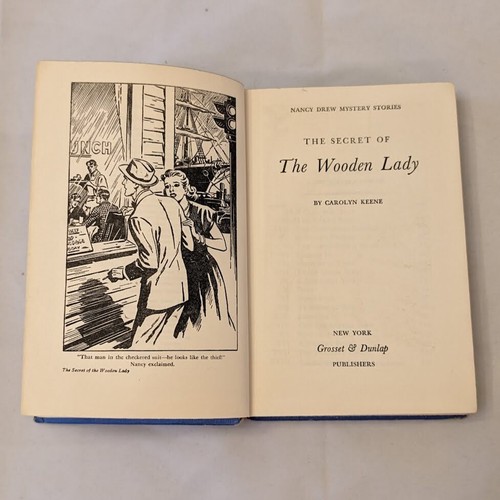 Vintage Nancy Drew Mystery, The Secret of the Wooden Lady #27, Blue Cover 1950 - Picture 6 of 10