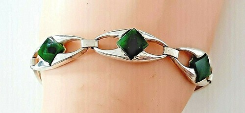 SILBER DESIGN ARMBAND ° 835 / 1000 ° FRANZ SCHEURLE ° FS ° NEPHRIT JADE ° - Bild 1 von 12