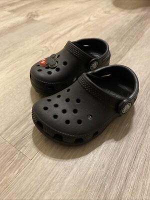Crocs Black Rubber Slip On Clog Shoes Little Boy Size 6