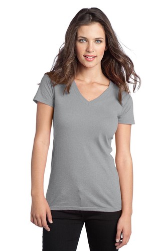 District DT5501 Juniors V-Neck The Concert Tee Short Sleeve Stylish Top T-Shirt - Picture 7 of 14