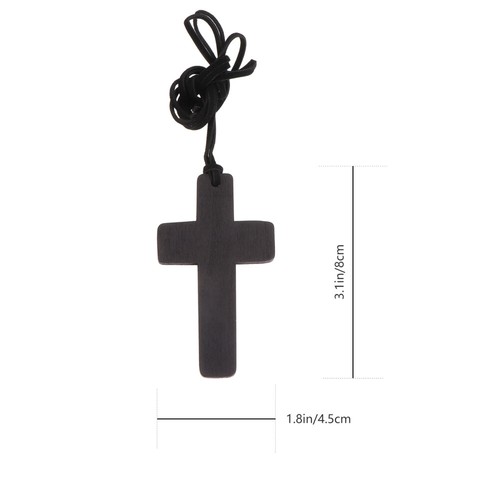 12PCS Natural Wood Cross Pendant Necklace Wooden Car Rearview Mirror Pendant - Bild 8 von 12