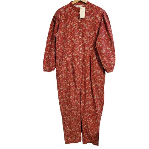 Nico Nico Floral Jumpsuit NWT Women's Large Selma Red Long Sleeve Cotton
