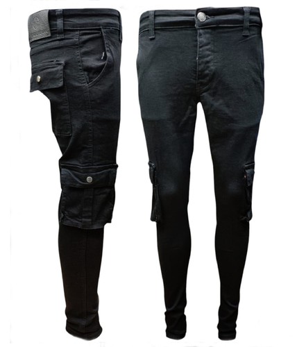 Pantalones de mezclilla para hombre de pierna recta con bolsillos utilitarios talla 30"-42" - Imagen 1 de 6