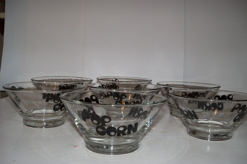 Vintage MCM Retro Popcorn Serving Bowls (Set of 8) c. 1970s WHEATON GLASS - Picture 5 of 12
